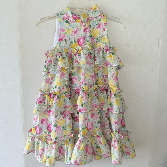 Janie and Jack Girls 6T Multi-Floral Tier Dress - Picture 1 of 9